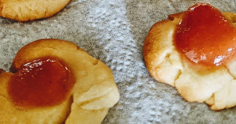 THUMB PRINT COOKIES WITH HOMEMADE GUAVA JAM